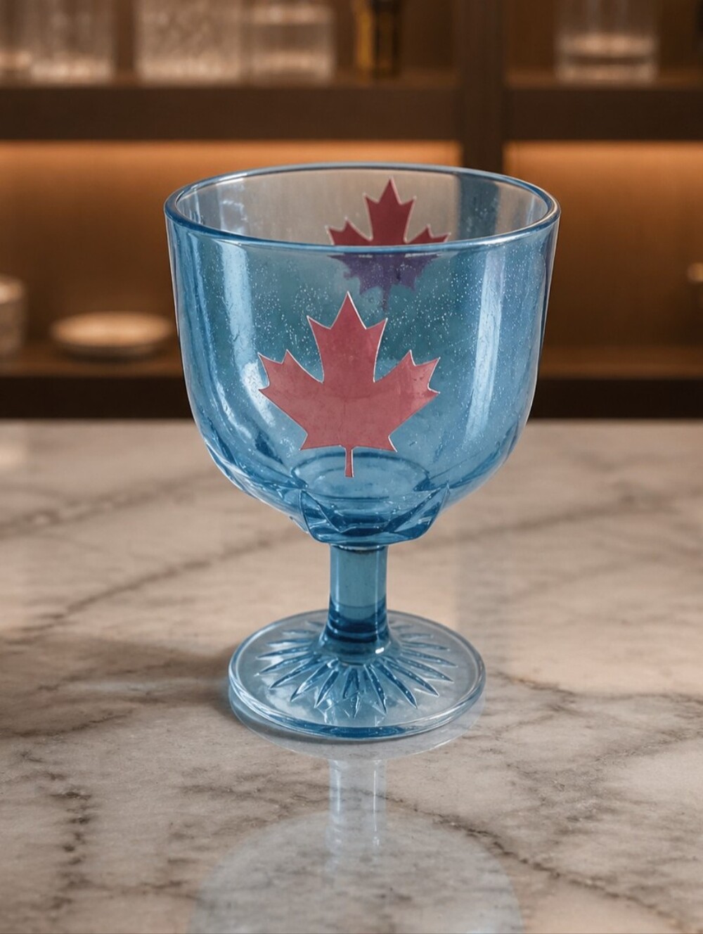 Vintage Light Blue Glass Niagara Falls Canada Souvenir Mug